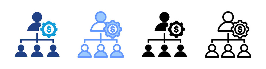 Leadership icon set multiple style collection