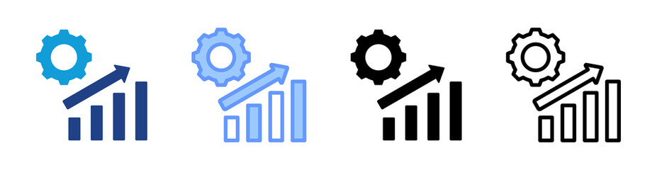 Improvement icon set multiple style collection