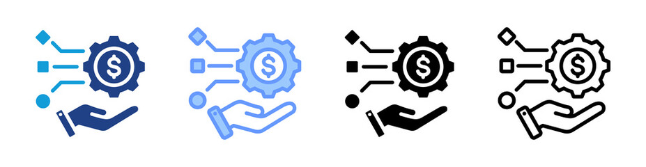 Management icon set multiple style collection