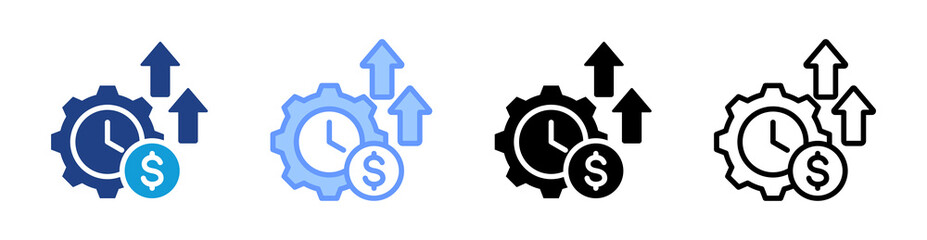 Productivity icon set multiple style collection