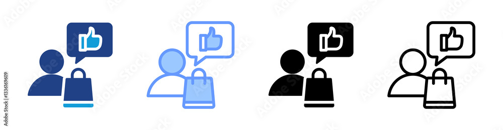 Poster Customer Satisfaction icon set multiple style collection
