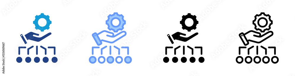 Poster Resource Allocation icon set multiple style collection