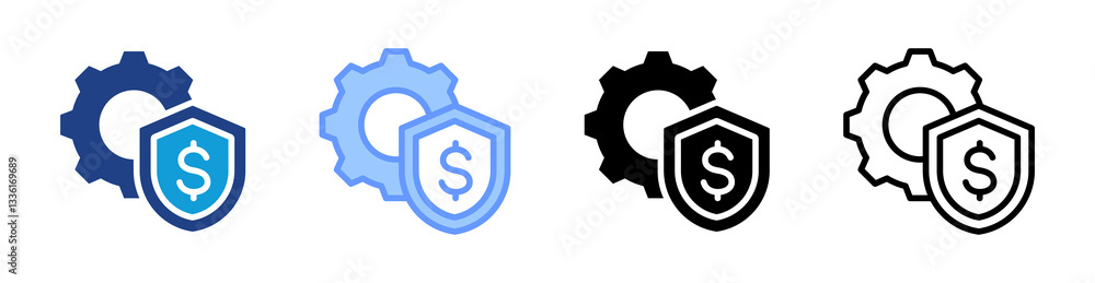 Poster risk management icon set multiple style collection