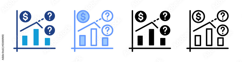 Poster Forecasting icon set multiple style collection