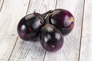 Raw violet and black eggplant