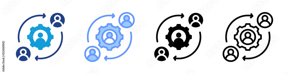 Poster Vendor Management icon set multiple style collection