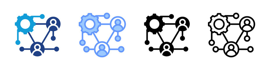 Obraz premium Networking icon set multiple style collection