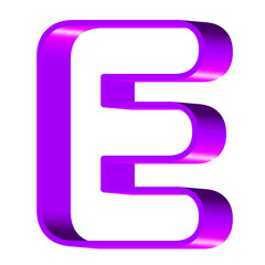 metal alphabet letter e