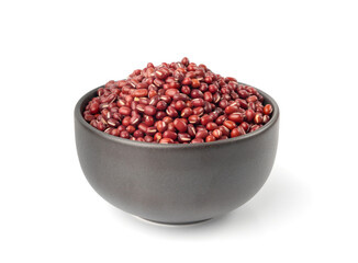 Red adzuki beans isolated, raw azuki bean pile, Vigna angularis legume seeds, dry red mung bean