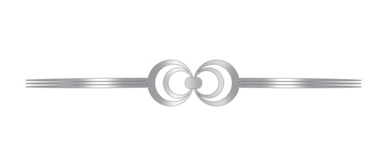 Classic, Elegant, and Glossy Silver Text Divider – Isolated on White.