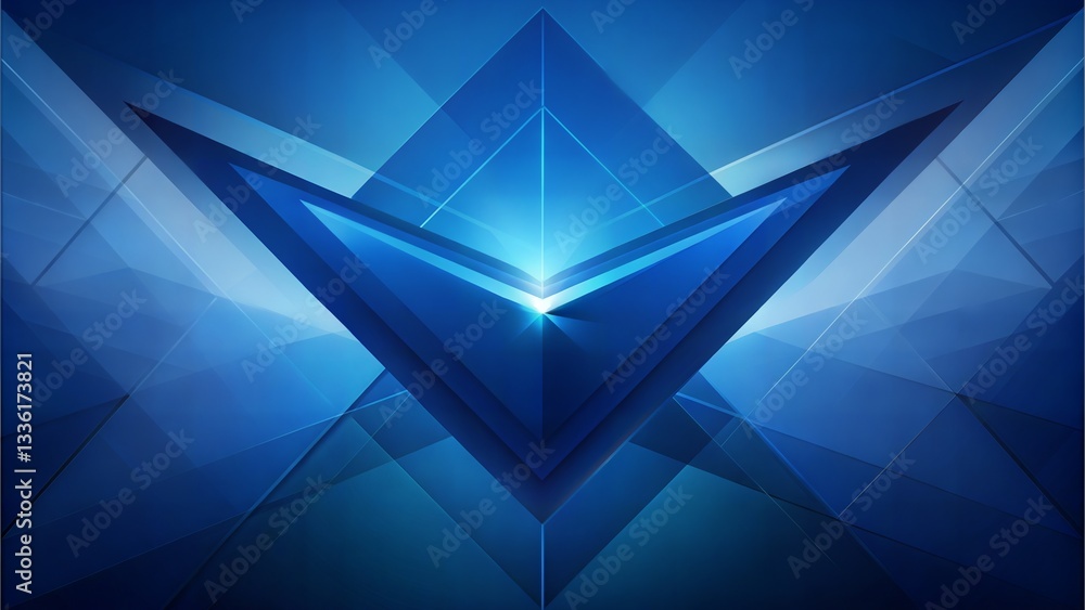Aufkleber sleek modern blue triangle background with sparkling dots. abstract blue geometric triangle backgrou