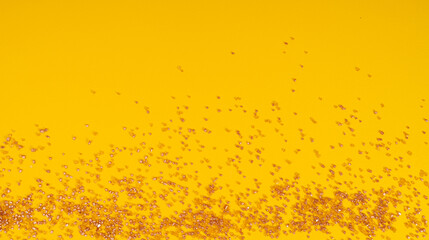 Obraz premium Sugar Sprinkles Pile, Golden Candy Sprinkles, Sweet Brown Flakes Glaze Decoration, Multicolored Crystals