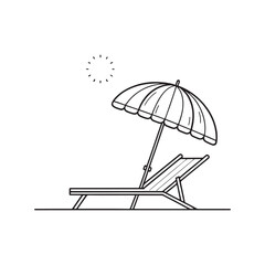 This icon depicts a beach chair under the sun, embodying the essence of summertime, relaxation, and coastal enjoyment.