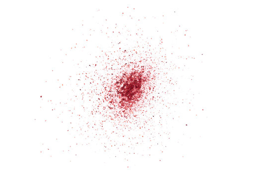 Sumac Powder Isolated, Red Sumach Ground Seasoning, Dry Sumak, Crushed Typhina Seeds