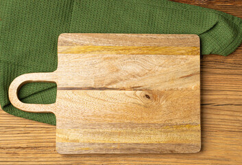 Empty Cutting Board Texture Background, Wooden Chopping Board Mockup with Copy Space for Text