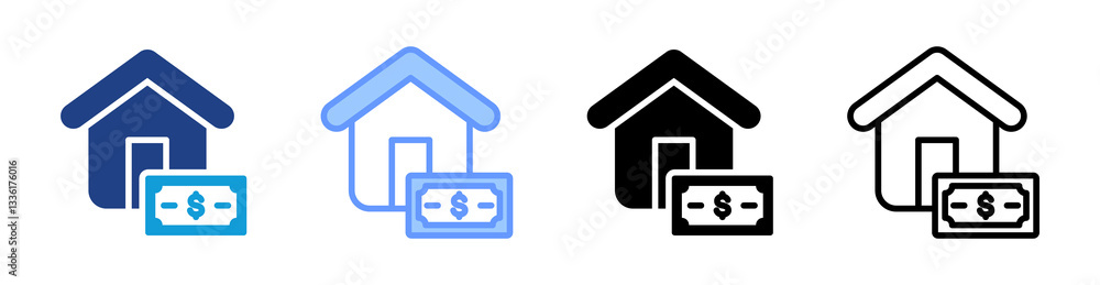 Poster Asset icon set multiple style collection