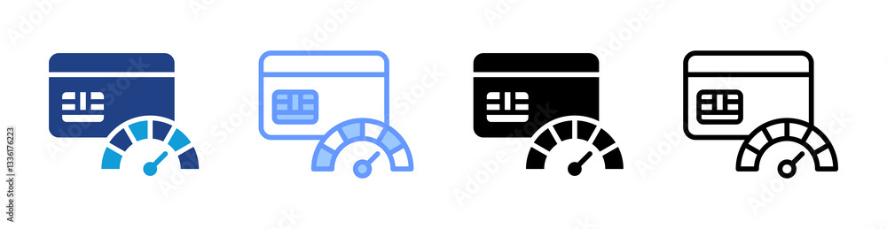 Poster Credit Limit icon set multiple style collection
