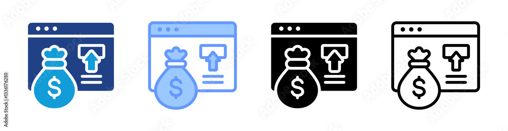 Poster Credit Application icon set multiple style collection