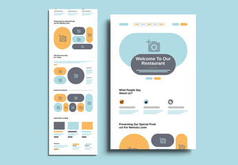Food Landing Page Wireframe Design Layout