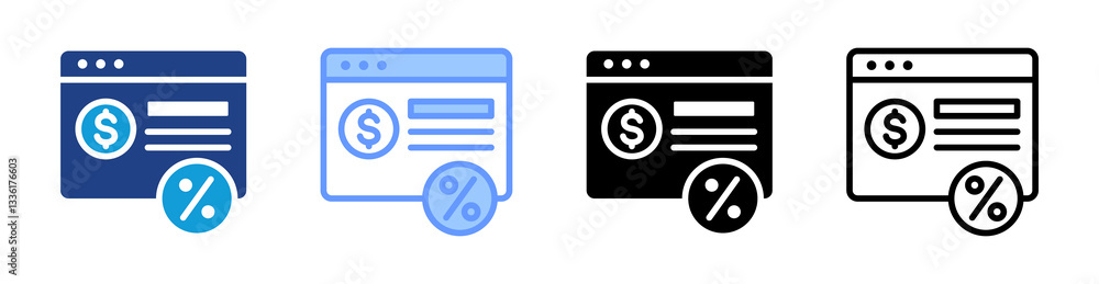 Poster Loan Application icon set multiple style collection