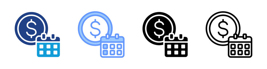 Loan Term icon set multiple style collection