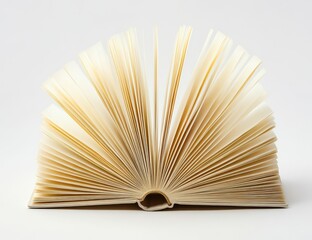 Open Book, Pages Radiating Outward, a Symbol of Knowledge and Learning, Placed on a Simple White Background, Ready to be Explored.
