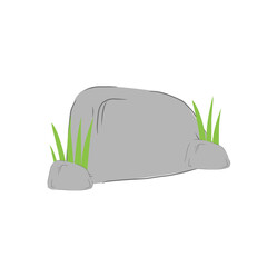 vector stone with grass