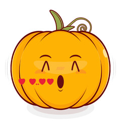 pumpkin whistling love face cartoon cute