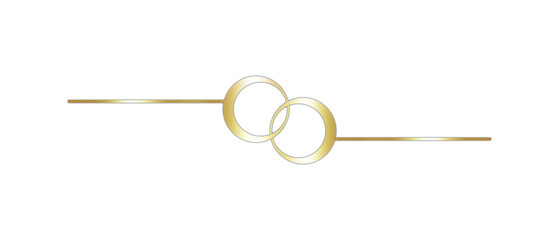 Classic, Elegant, and Glossy Gold Text Divider – Isolated on White.