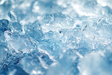 Obraz premium Close up of crushed ice demonstrating frozen crystalline structure
