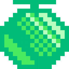 ドットで表現されたメロンのイラスト