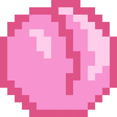 ドットで表現されたモモのイラスト