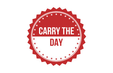 CARRY THE DAY red ribbon label banner.