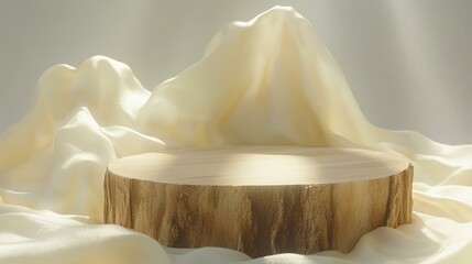 Elegant Light Beige Fabric Display Stand