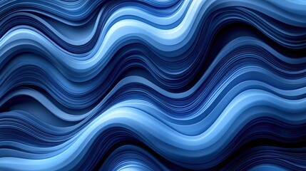 Abstract Waves of Blue Tones Creating Fluid Motion in Art Illustration