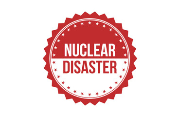 NUCLEAR DISASTER red ribbon label banner.