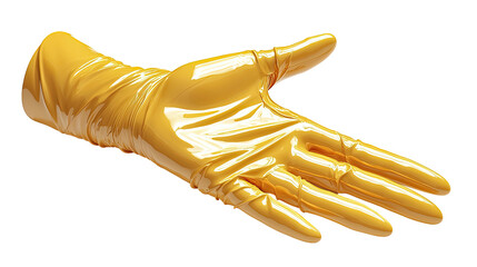 Elegant golden gloves gesture, isolated on transparent background