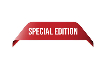 Red banner special edition isolated on white background.