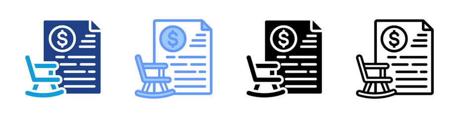 Retirement icon set multiple style collection