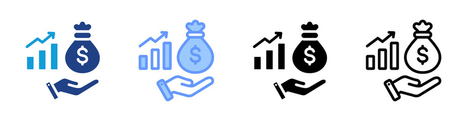 Fototapeta premium Capital icon set multiple style collection