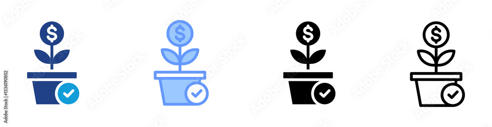 Poster Active Investing icon set multiple style collection