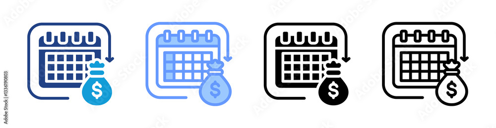 Aufkleber annuity icon set multiple style collection