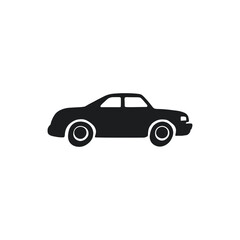 Car icons vector in black icon Minimalist Car Silhouette: Black Side View Illustration with Compact Rounded Design