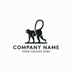 Monkey Primate Silhouette Logo Vector © Arif