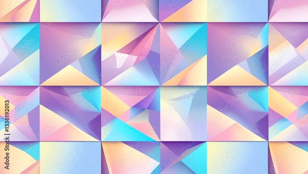Canvas Prints pastel geometric abstract pattern: a symphony of soft hues and triangles