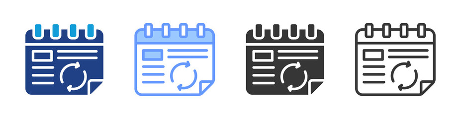 Autorenewal icon set multiple style collection
