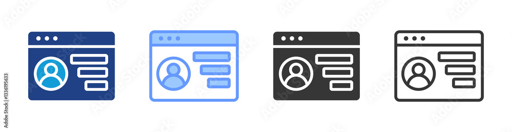Aufkleber Account icon set multiple style collection