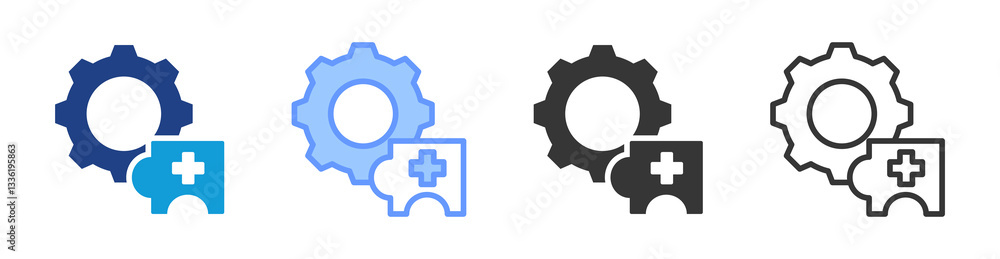 Poster Add On icon set multiple style collection