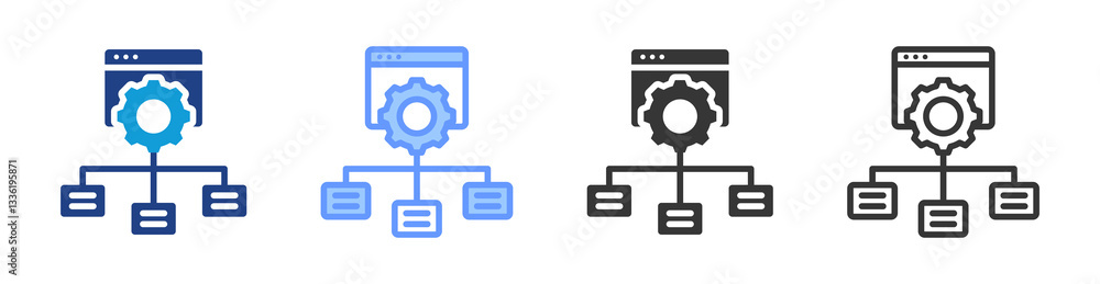 Poster feature icon set multiple style collection