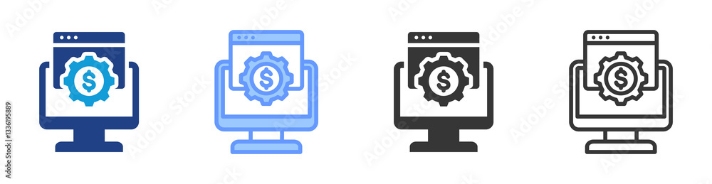Poster Platform icon set multiple style collection